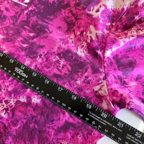 Women's Under Armour Rival Terry Print Crewneck Sweatshirt Pink Purple M - Picture 7 of 8